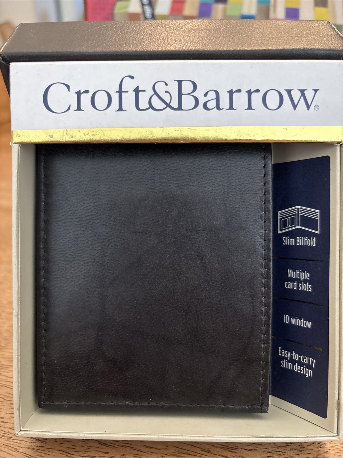 Croft And Barrow Men’s Slim Fold Wallet Black New Inbox Excellent Cond