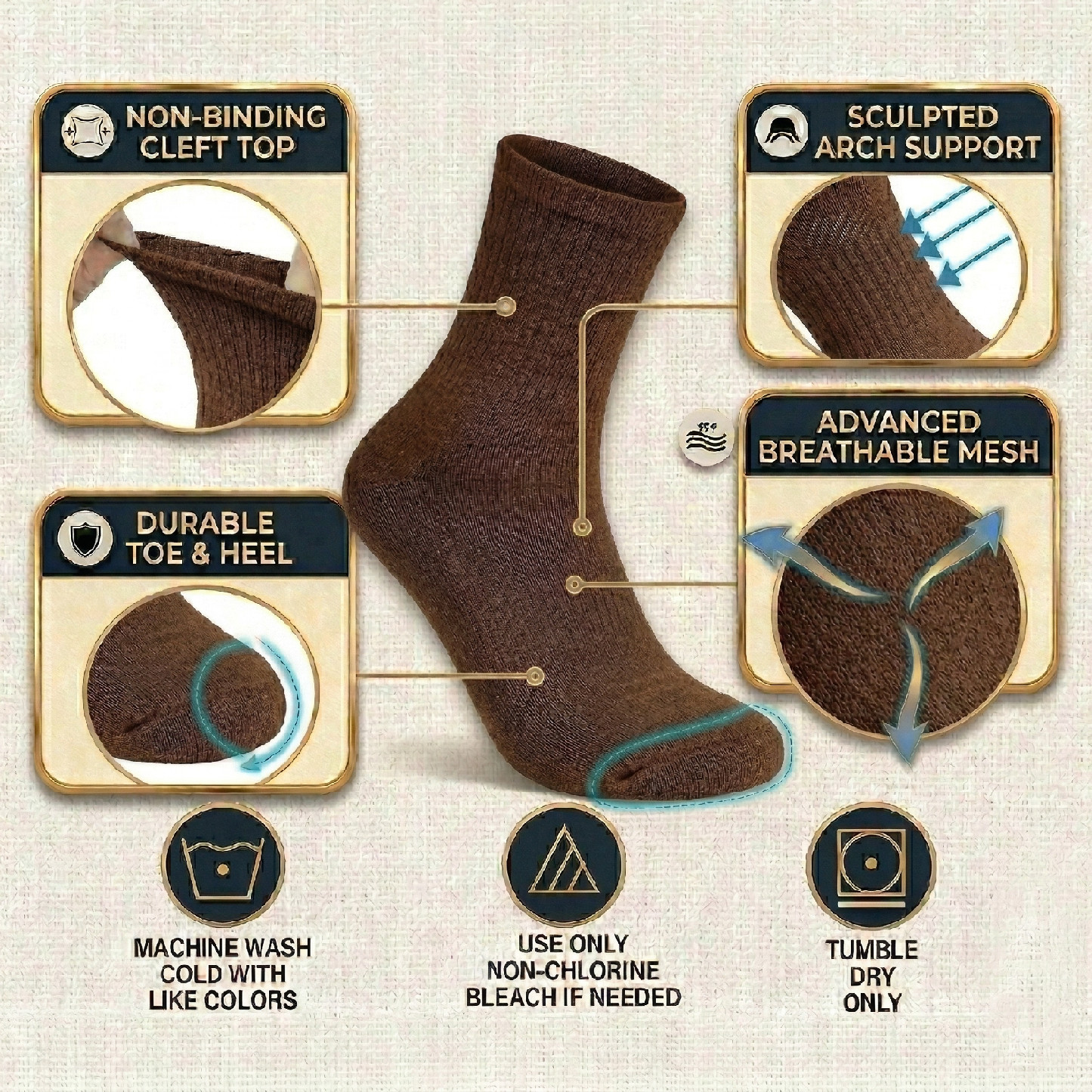 3 6 9 Pairs Diabetic Socks Crew Circulatory Cotton Non-Binding 9-11 10-13 13-15