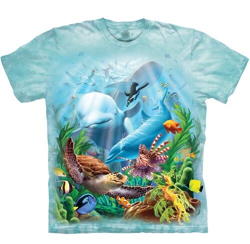Seavillians Beluga Whale Dolphin Turtle Red Lionfish The Mountain Shirt S-3X