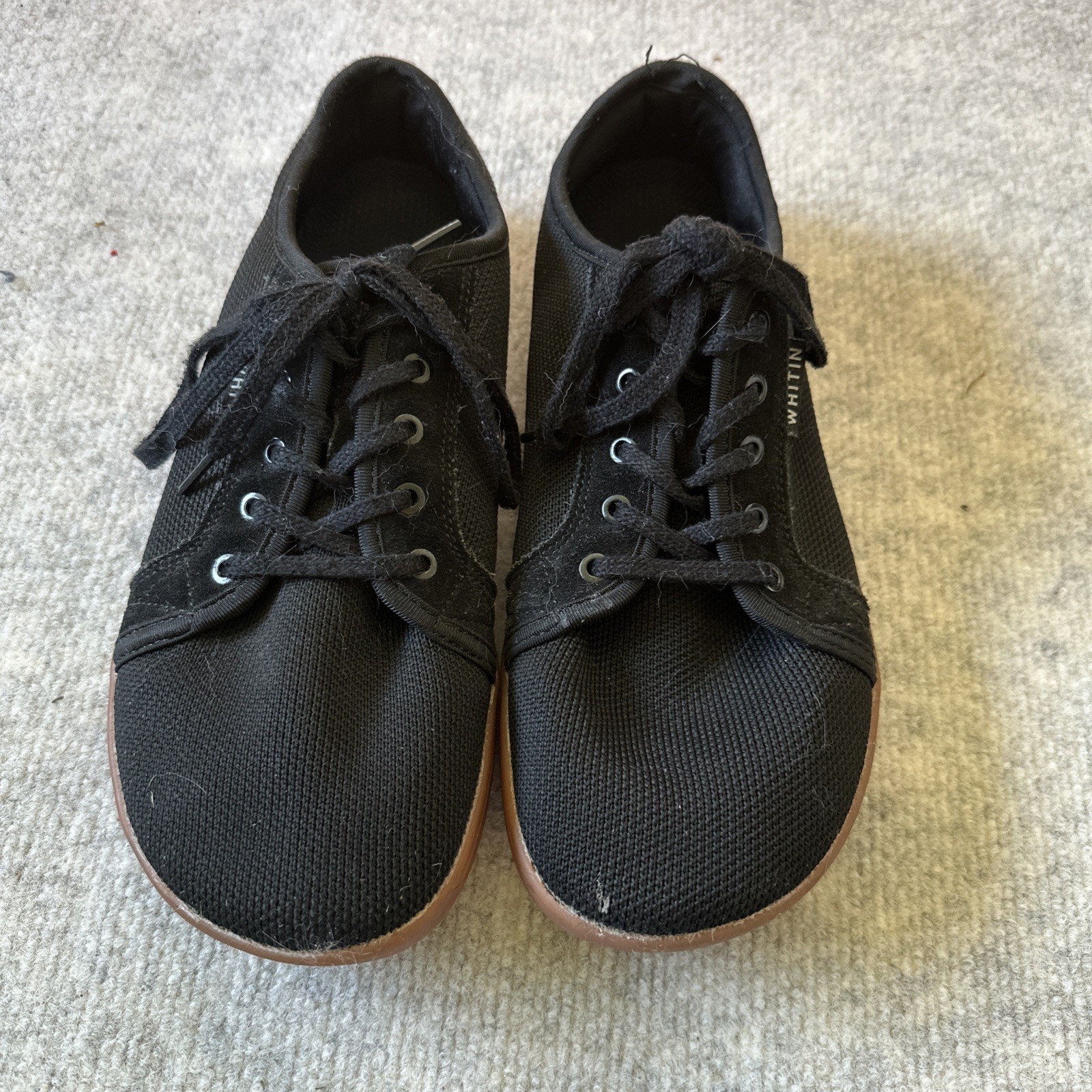 WHITIN Men’s US 9 EU 42 Zero Drop Barefoot Shoes Black Minimalist New no box