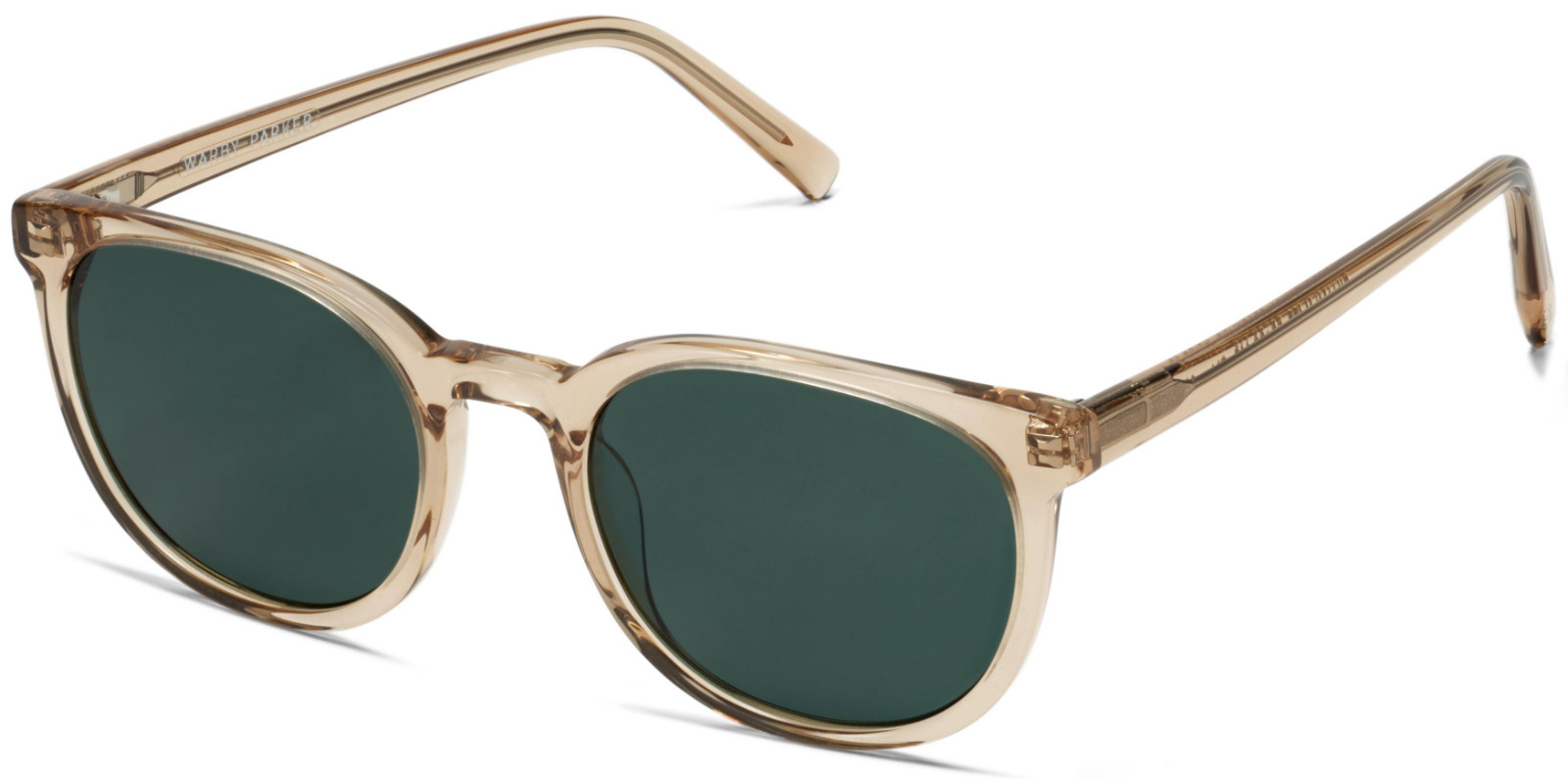Warby Parker GILLIAN Round Sunglasses NUTMEG CRYSTAL Green Lens 52-20-145 mm NWT