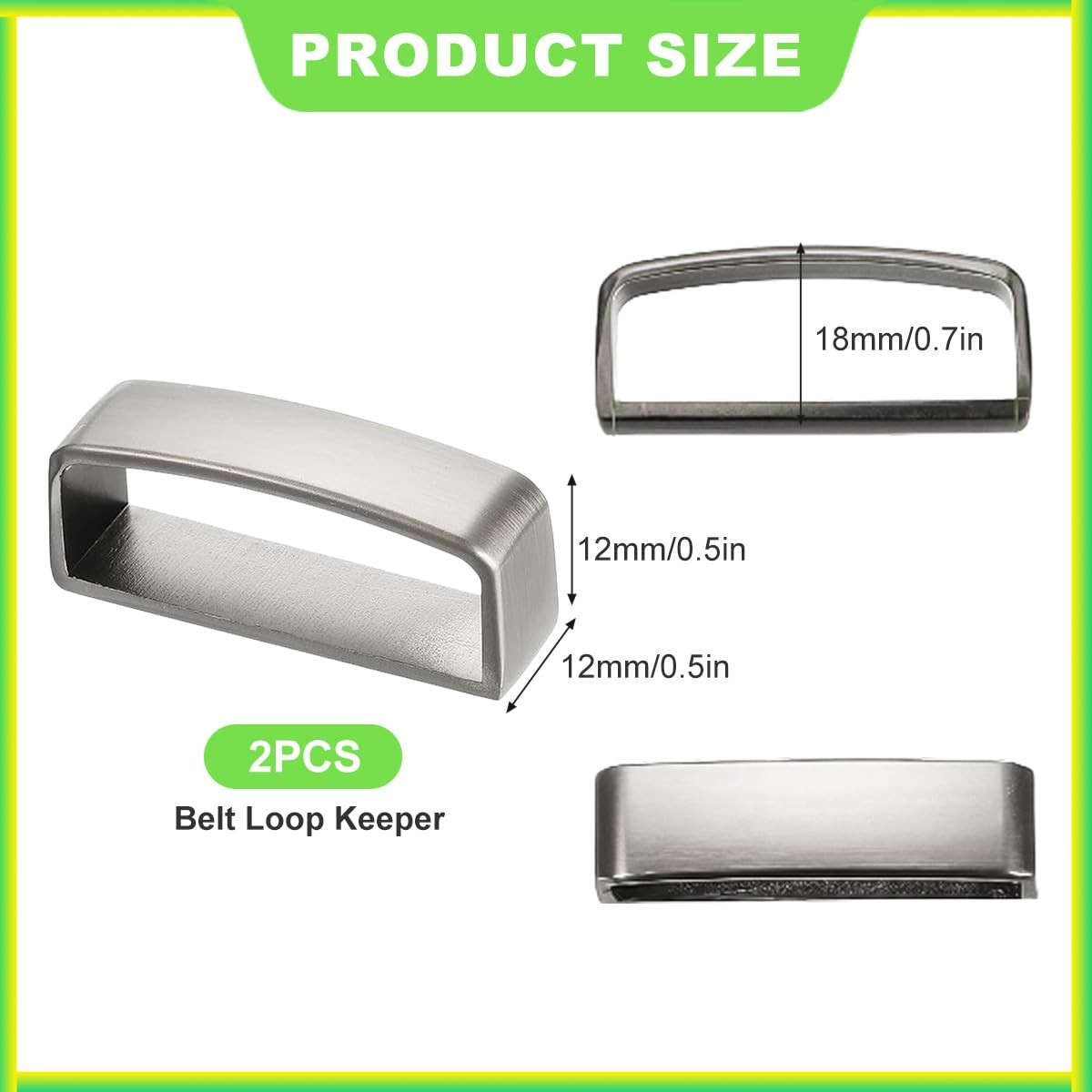2 Pcs 1.5Inch Metal Belt Loop Keepers, Anti Slip Groove Belt Keeper Loops, St…