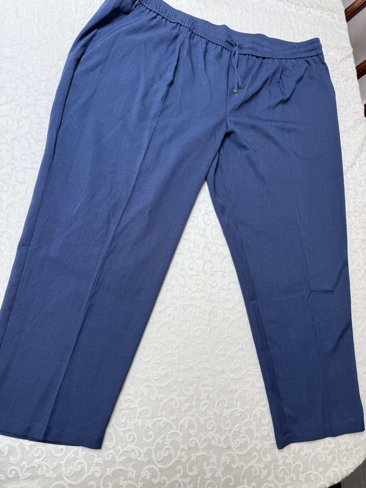 Airflexion Men’s/Women’s Solid Blue Drawstring Elastic Waist Pants Plus Size 5XL