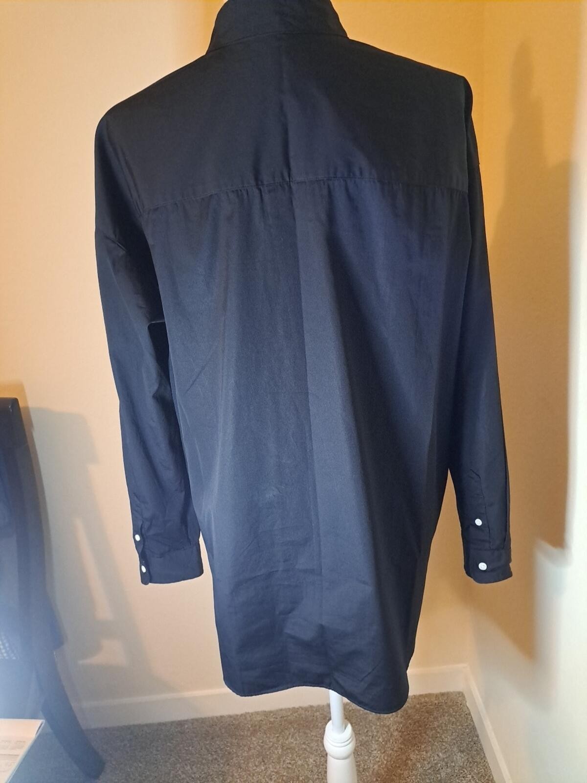 Frank & Eileen Victoria Italian Tuxedo Shirt Black Size S EUC Returns Accepted