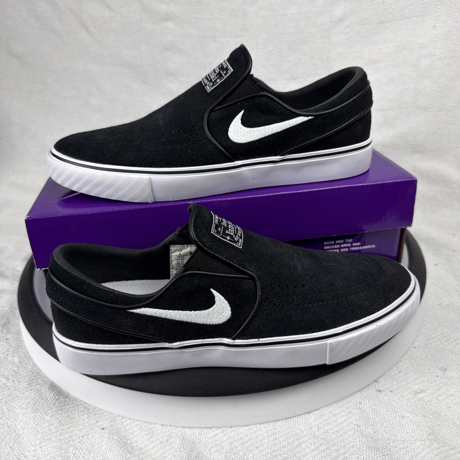 Nike SB Zoom Janoski+ Slip ‘Black White’ FN5893 001 Size 6 New In Box