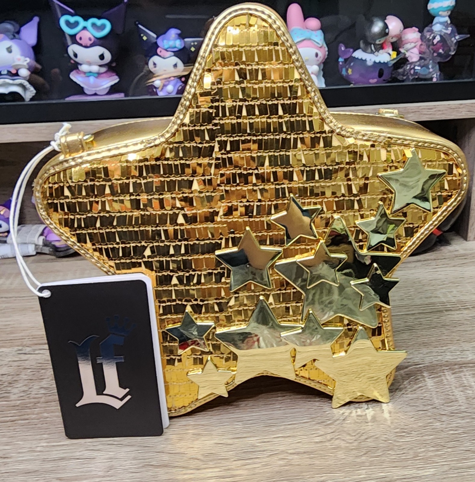 Loungefly Gold Star Sequin Figural Crossbody Bag