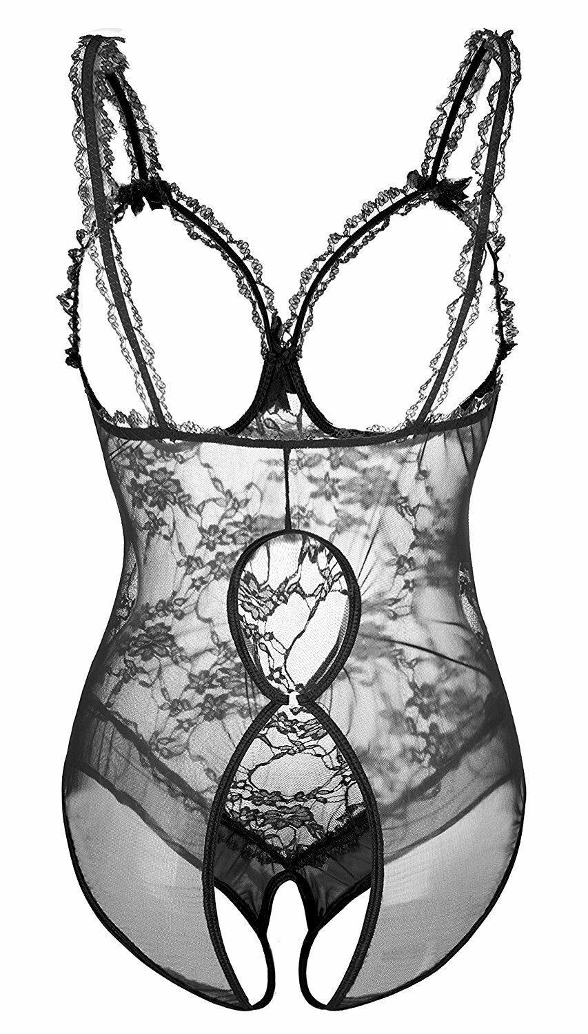 Plus Size Sexy Lingerie Womens Cupless Sleepwear Lace Mesh Underwear Babydoll US