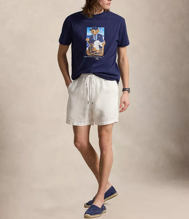 *NEW* Men Polo Ralph Lauren Classic Fit Bear Graphic Tee NAVY (710B18547001) 👍