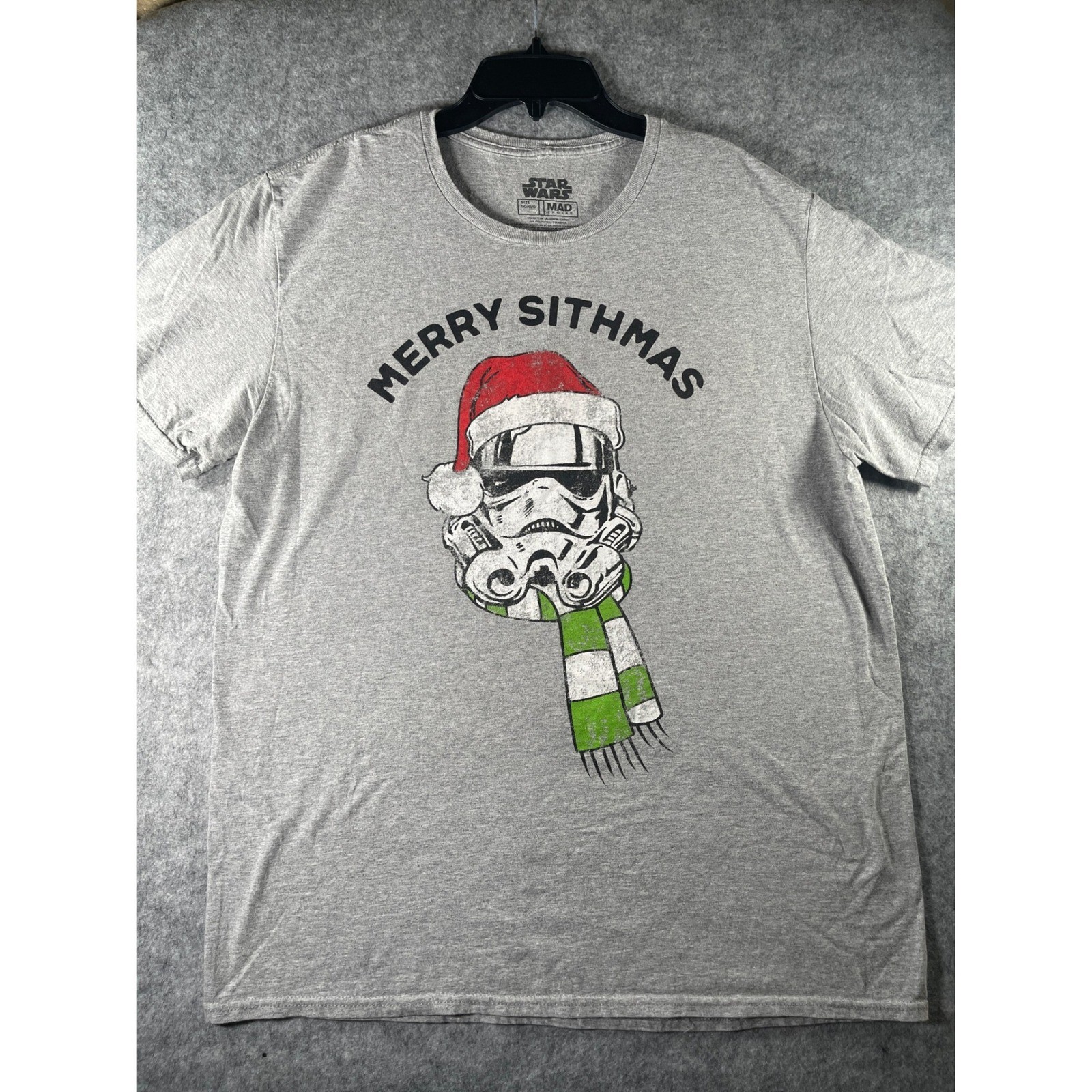 Star Wars Merry Sithmas Stormtrooper Christmas T-Shirt Gray Mad Engine Large