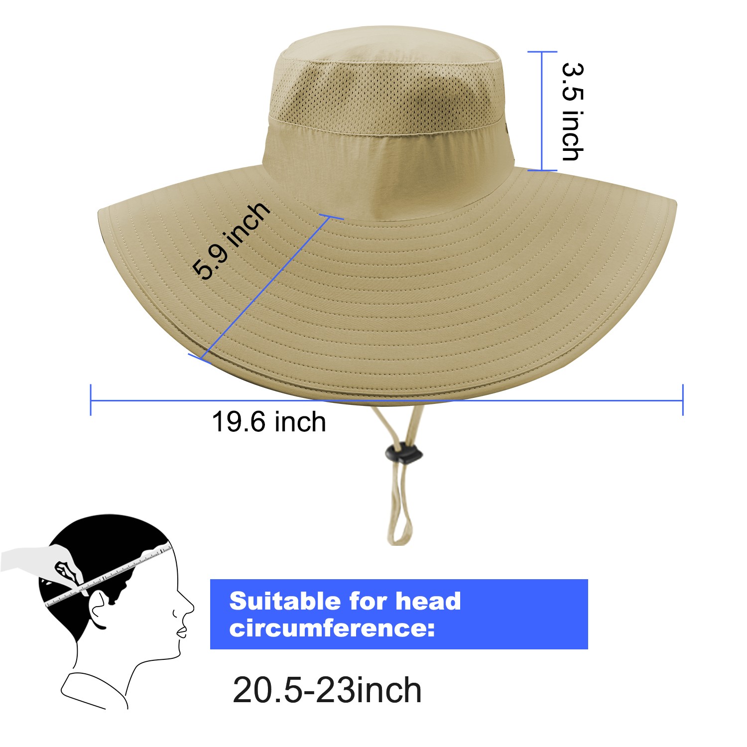 15CM Wide Brim Sun Hat & UV Protection Arm Sleeves For Hiking Camping Fishing