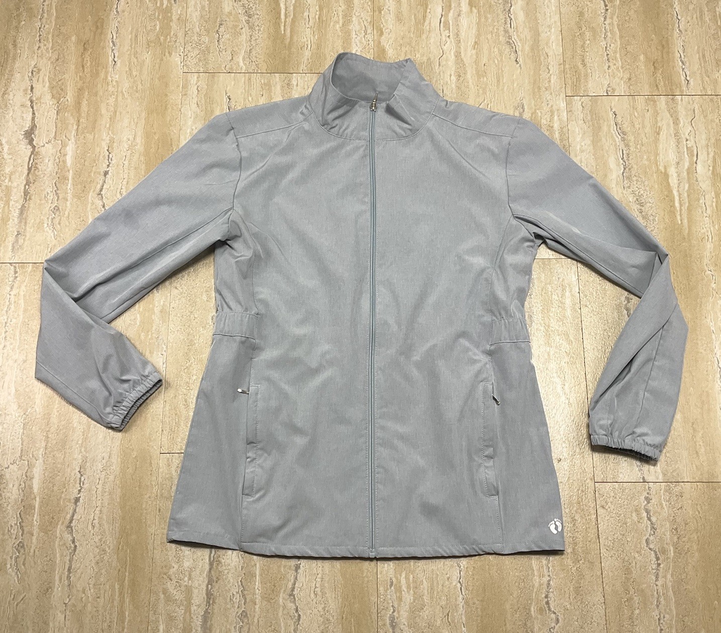 Hang Ten Womens Size L Light Blue Gray Activewear Jacket Long Sleeve Zip Up