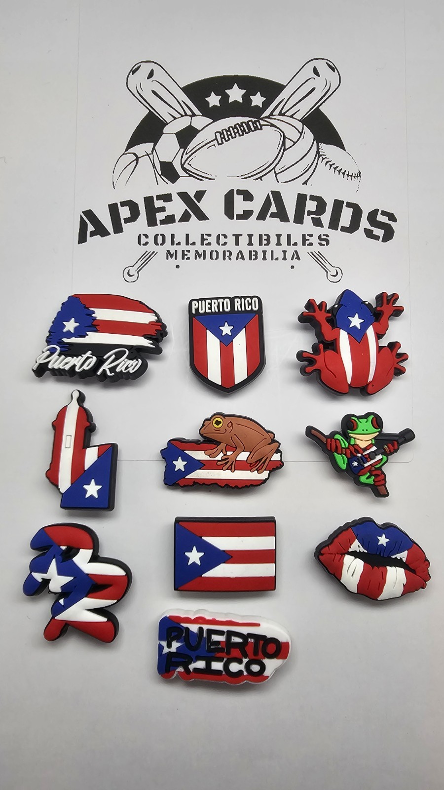 10 Piece Puerto Rico Croc Charms & 10 Piece Bracelet set