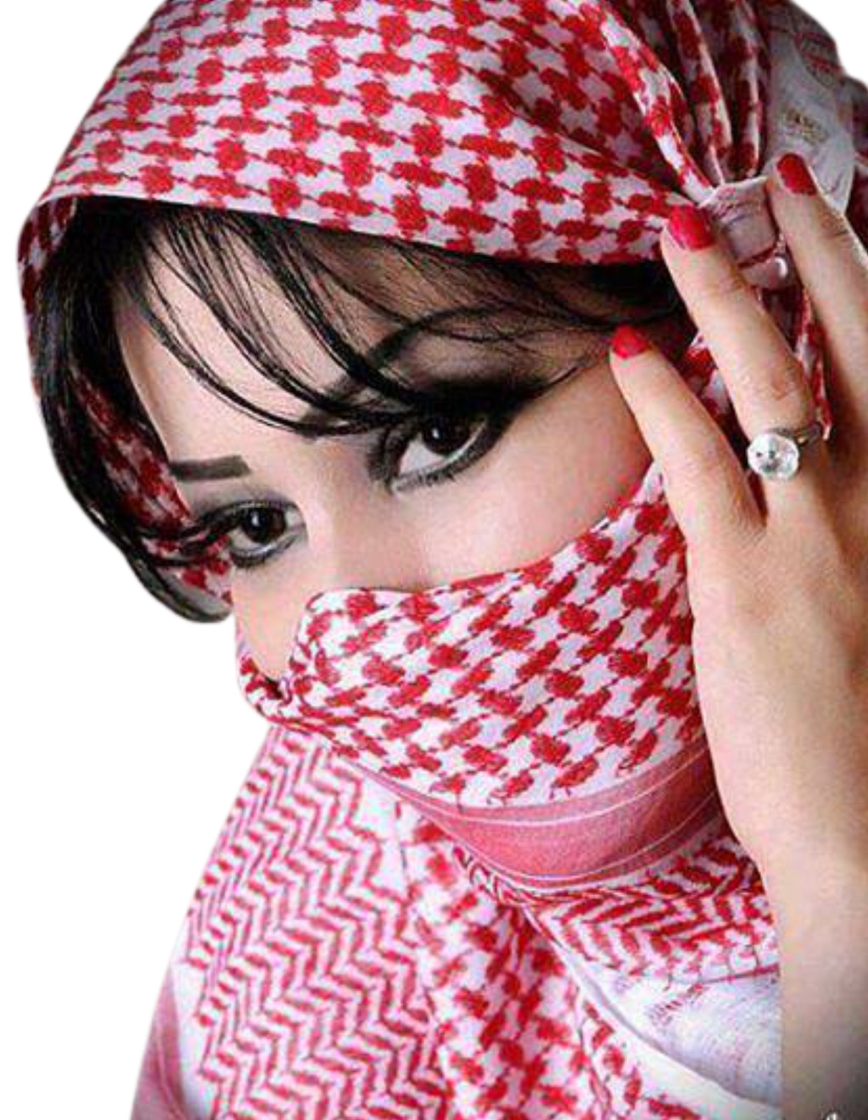 Arab Shemagh Head Scarf Neck Wrap Cottton Palestine Arafat Red
