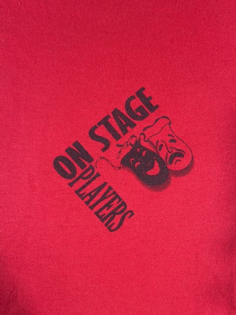 Vintage Hanes Heavyweight 50/50 On Stage Players Drama Mask Red T-Shirt