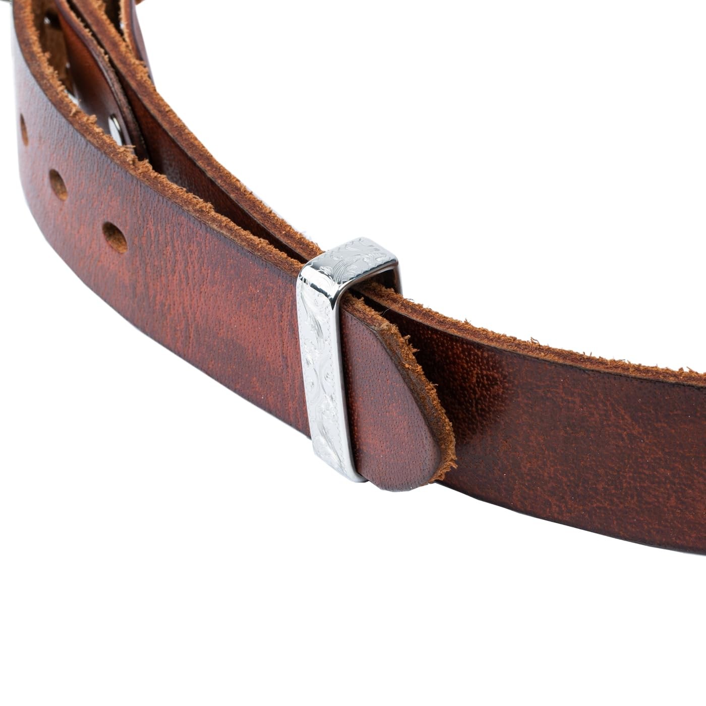 1.5″(40mm) Silver Belt Loop Keeper Western Stainless Steel Men’s Belt Buckle