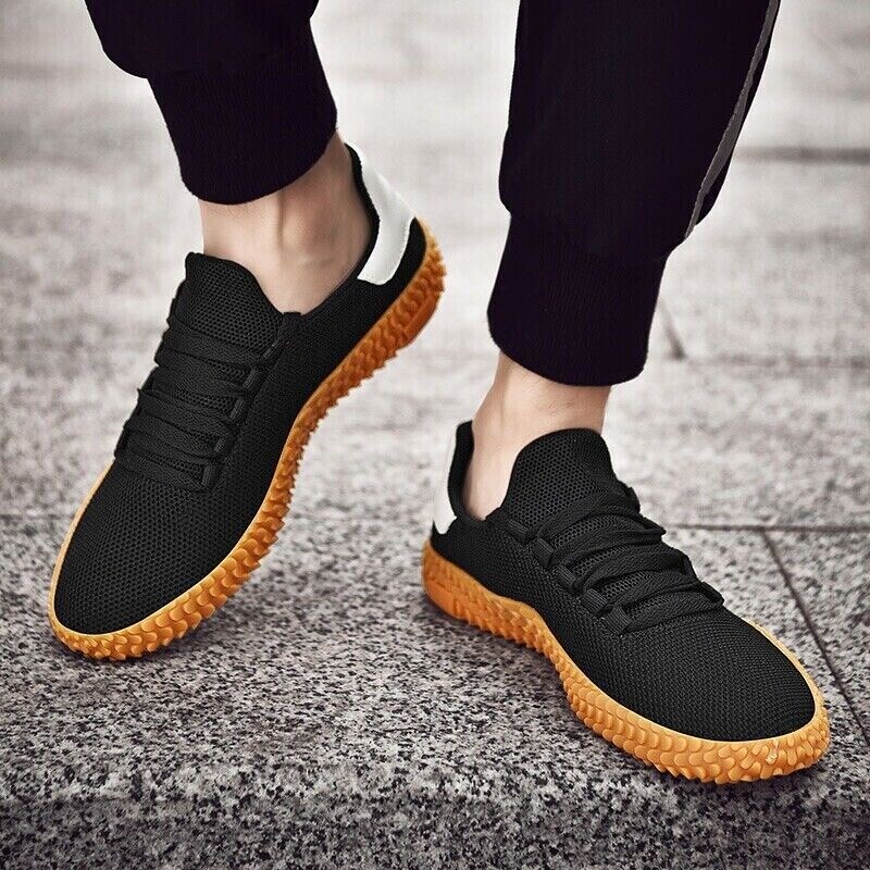 Men Running Sneakers Breathable Mesh Sport Flat Soft Badminton Shoes Non Slip Us