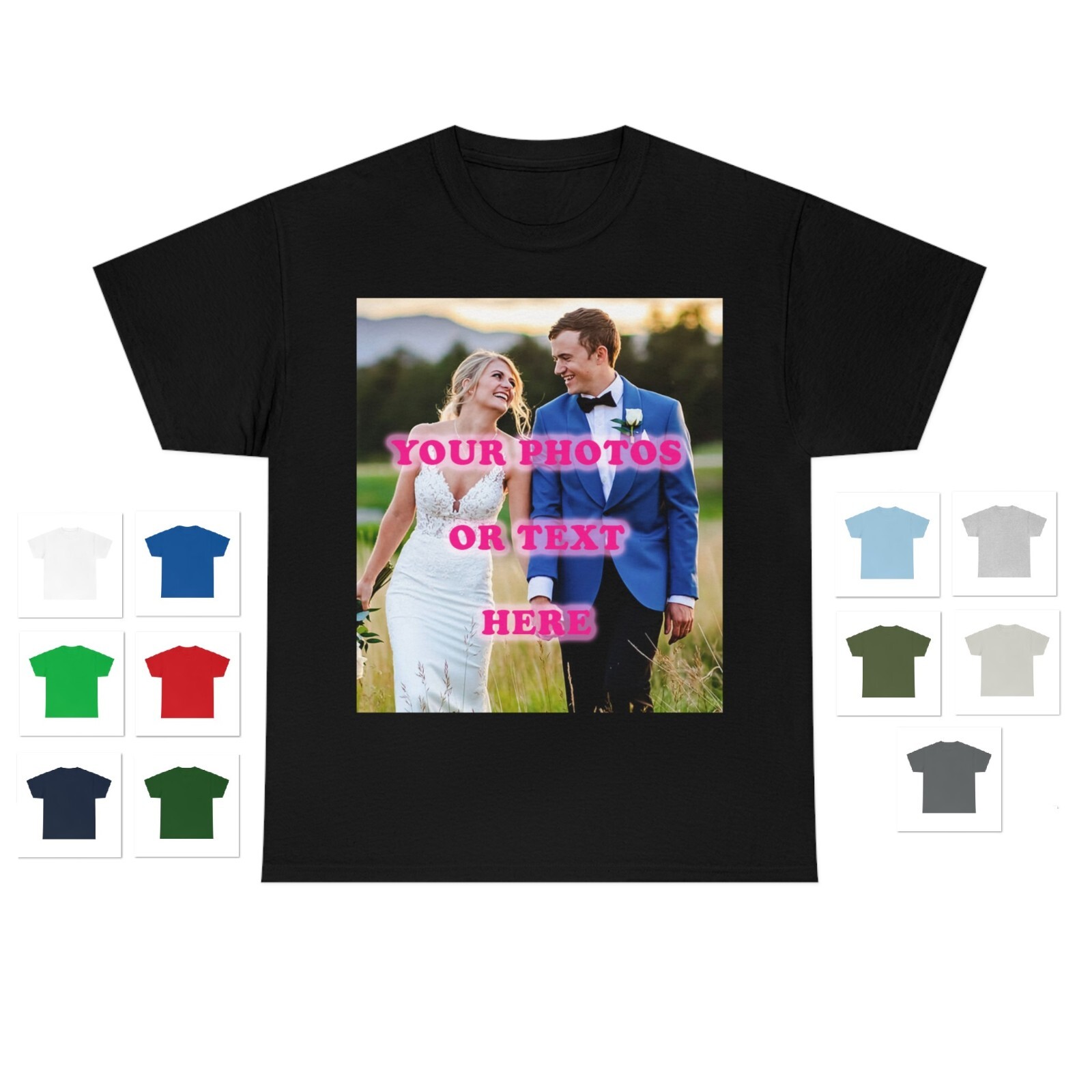 CUSTOM PRINT PHOTO PICTURE TEXT ON A T-SHIRT CUSTOMIZED TEE MEN’S PERSONALIZED