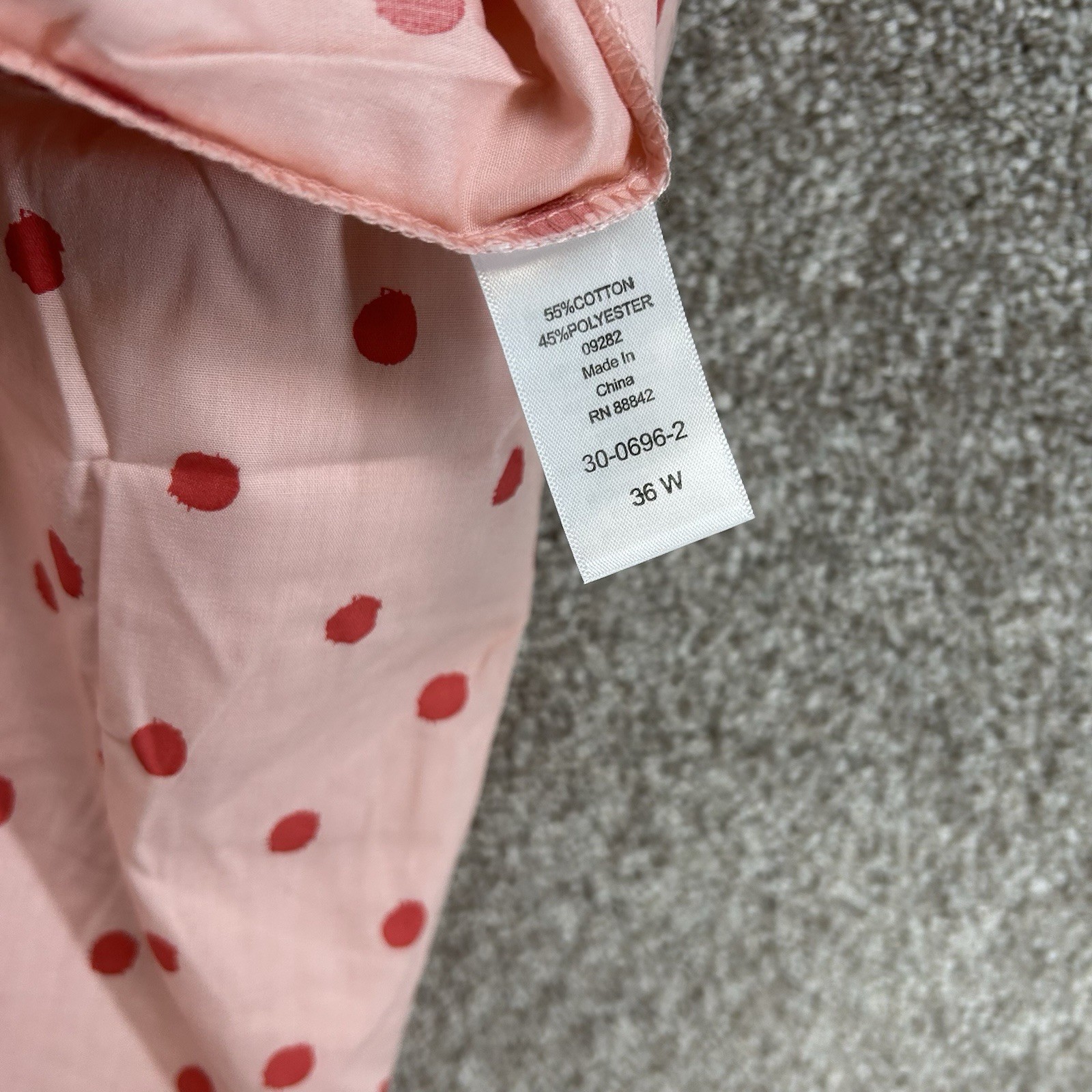 NWOT Roman’s Women’s Button Front Shirt Size 36W Pink Red Polka Dot Blouse Plus