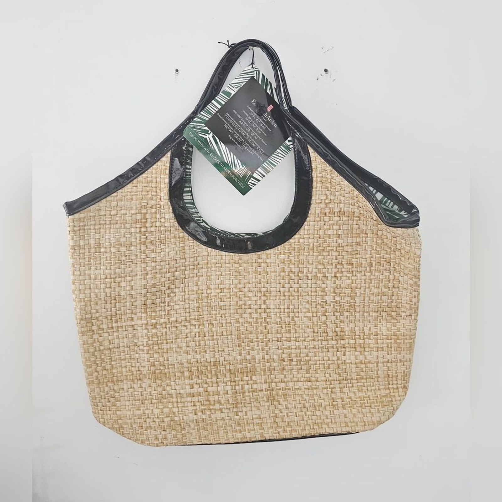 NWT Estee Lauder Woven Straw Tote Bag with Black Trim – Women Bags