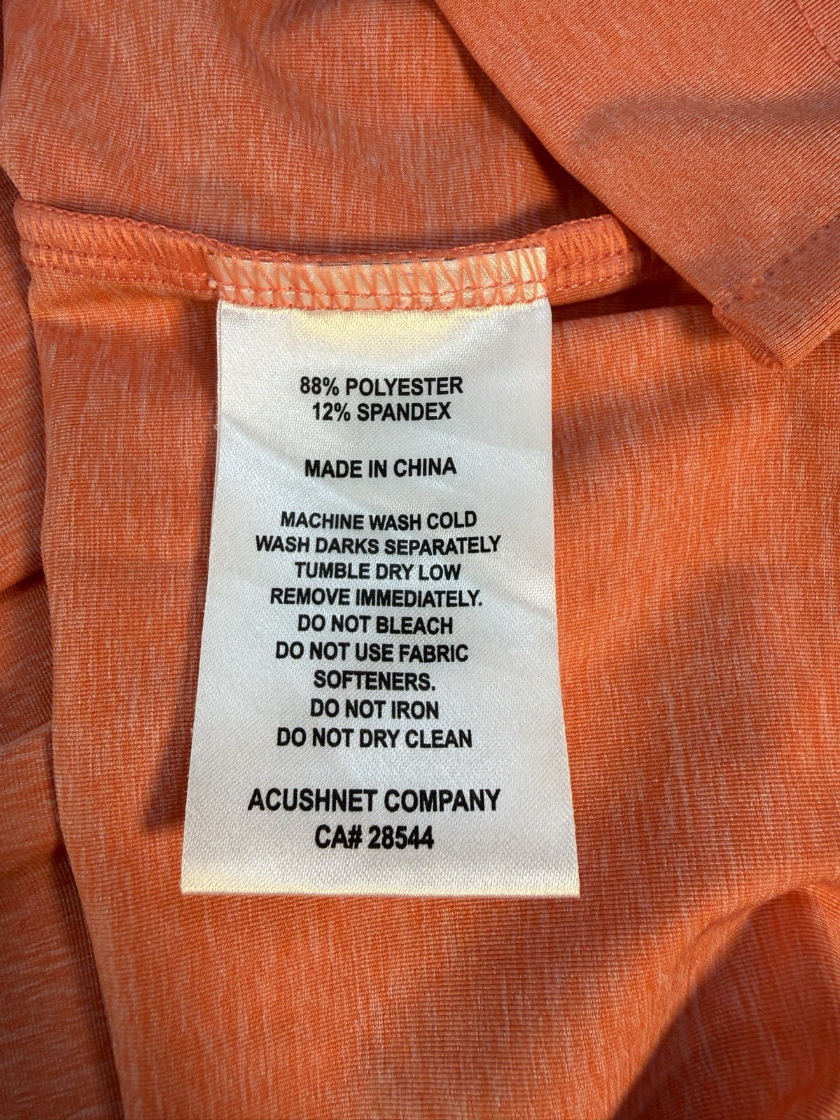 FootJoy Polo Shirt Mens 2XL Orange Polo Golf Performance Heathered Knit Fabric