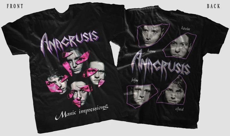 Printed T-Shirt – ANACRUSIS Manic Impressions Graphic Tee – Sizes S-5XL