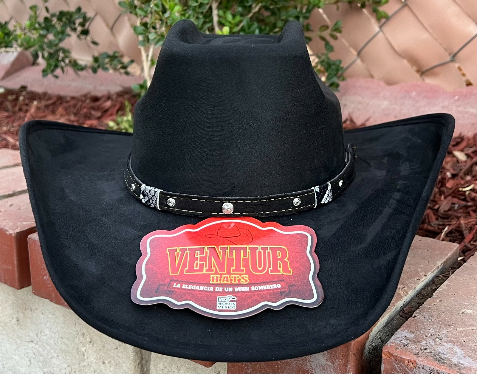 MENS WESTERN COWBOY RODEO HAT BLACK SUEDE STYLE COWBOY RIDING HAT TEXANA VAQUERA