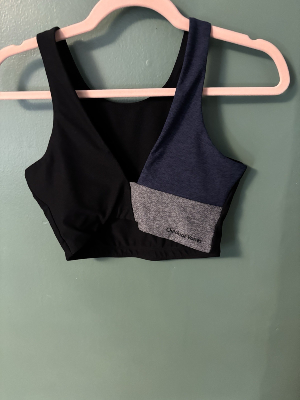 Outdoor Voices Colorblock Racerback Sports Bra Medium Support Size S