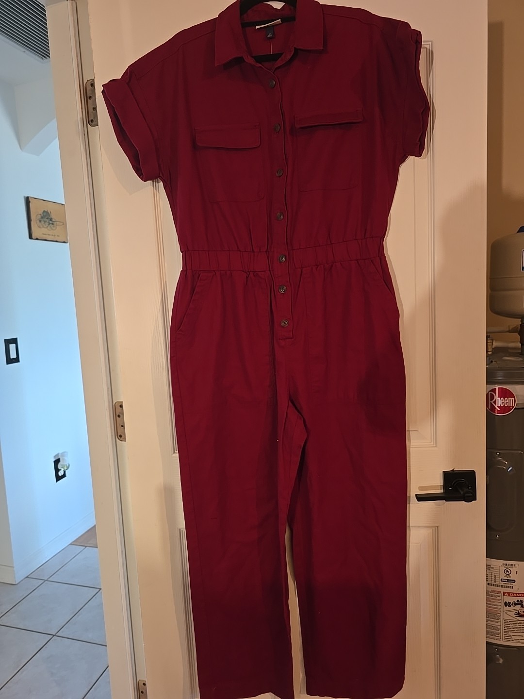 NWT Universal Thread Burgandy Red Cotton 1pc Womans Jumpsuit 2,4,6,8,10,12,14,16