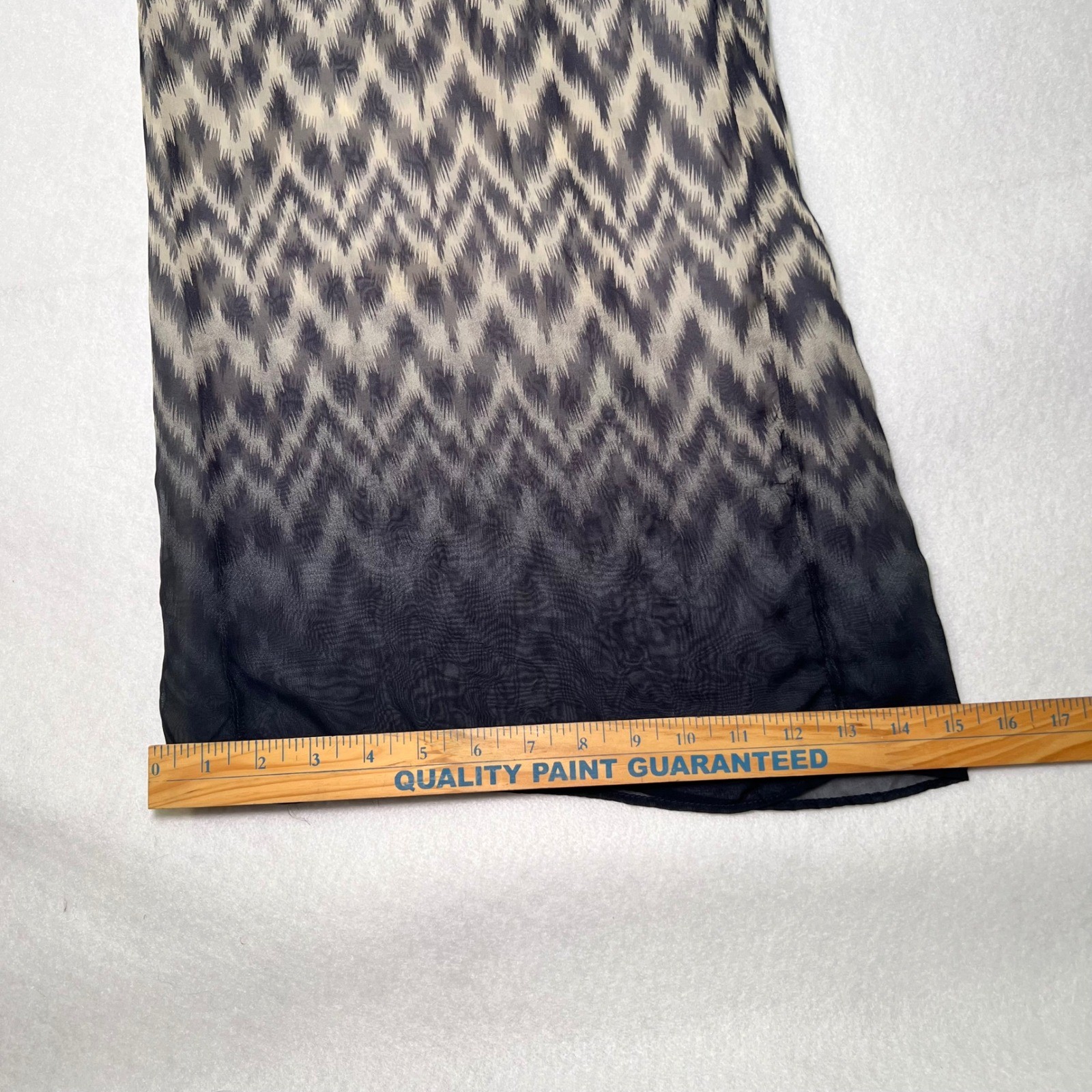 Double Zero Chevron Zig Zag Ombre Boho Chic Wide Leg Pants Smocked Waist L