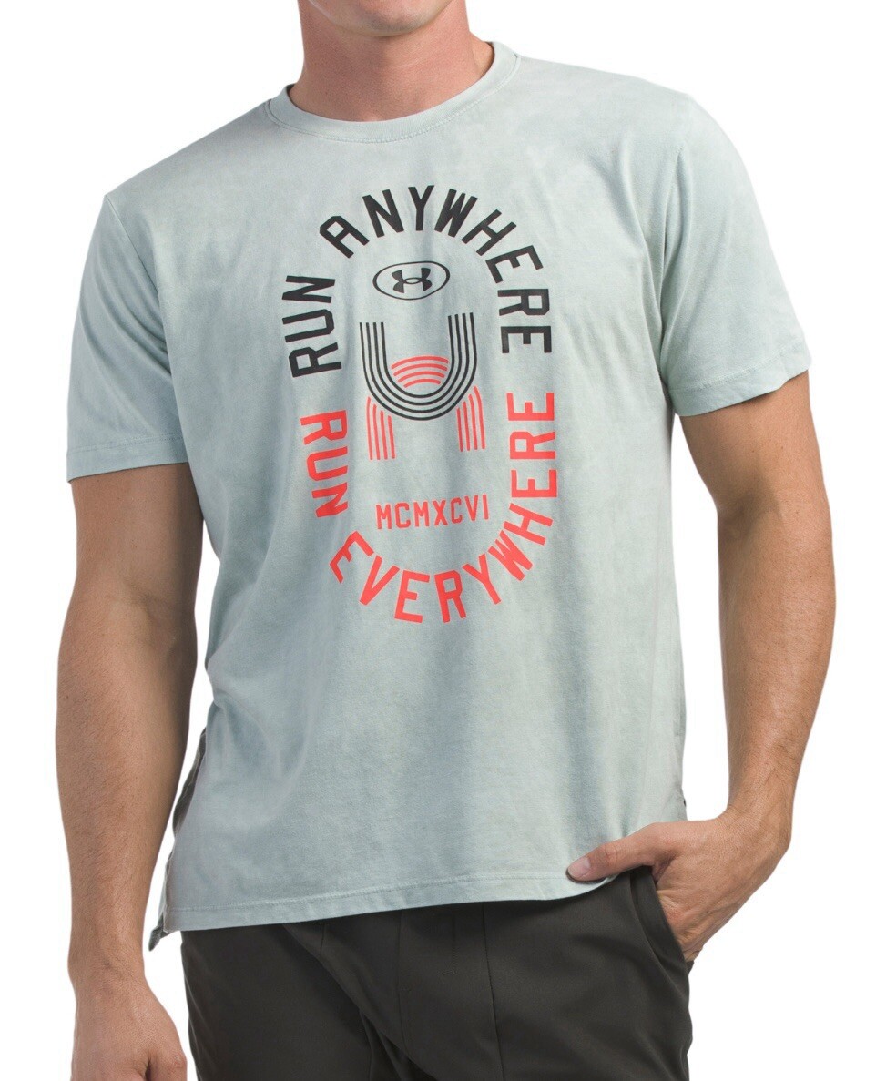 NWT – Under Armour Run Anywhere T-Shirt Tee – Green – Vintage Wash – Men’s Large