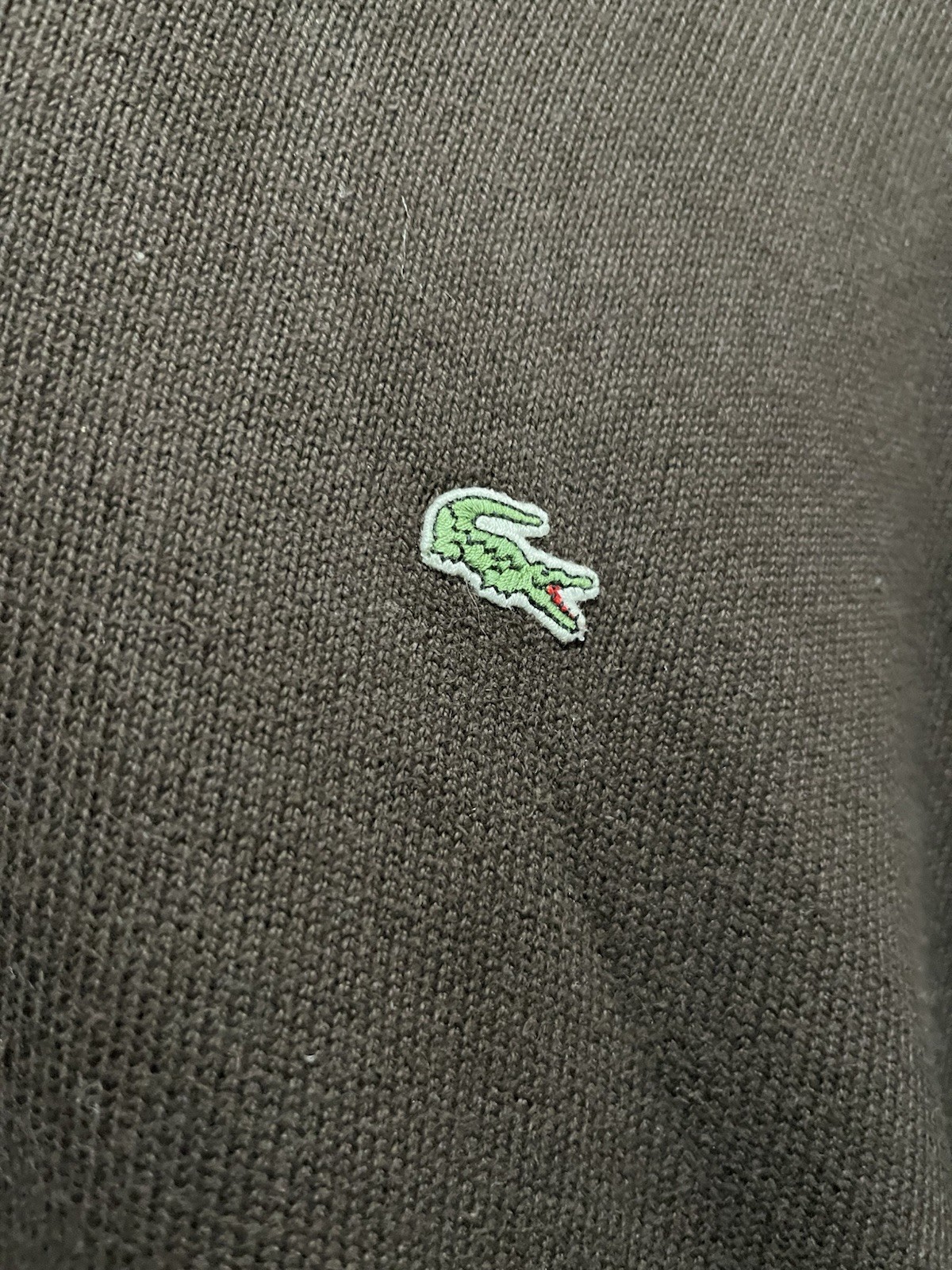 Lacoste Quarter Zip Sweater Men’s 7 XL Brown Pullover Crocodile Logo