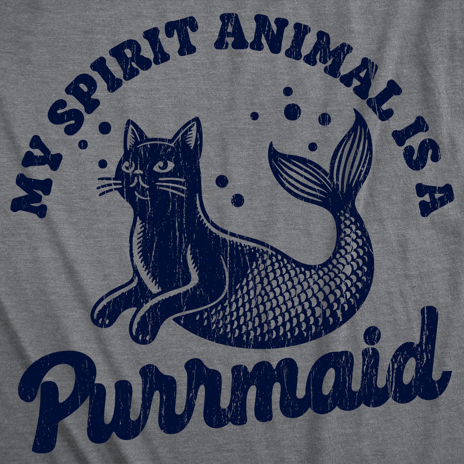 Womens Funny T Shirts My Spirit Animal Is A Purrmaid Sarcastic Kitten Graphic