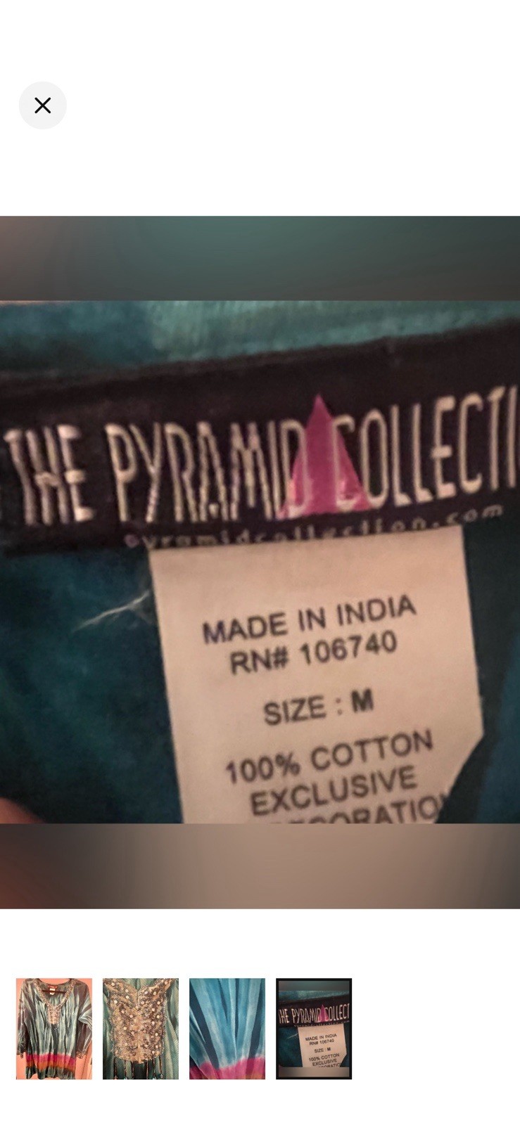 Pyramid Collection Top M. 100% cotton. 70’s. Tie dye. Lightweight. Boho Peasant