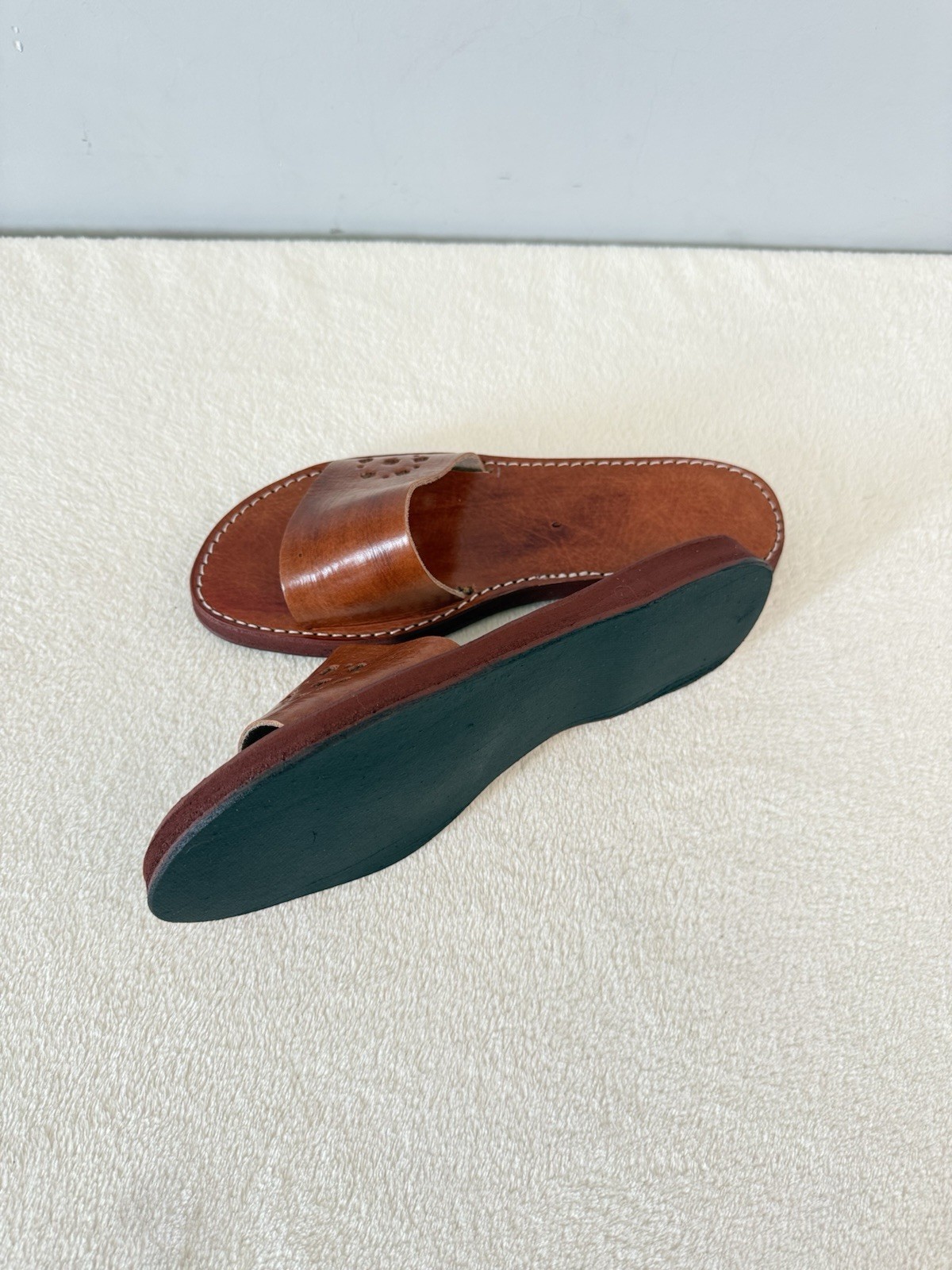 Handcrafted Genuine Leather Sandals for Women – Black Single Strap