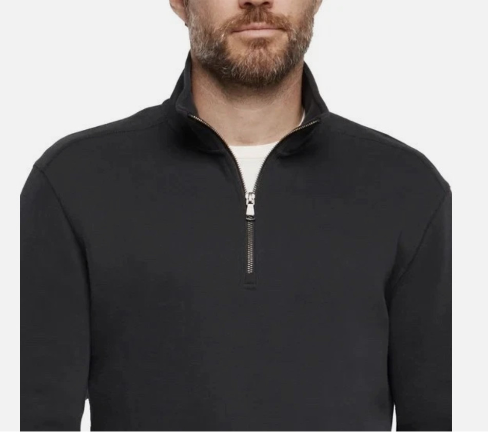 Banana Republic Men’s Double Knit 1/4 Zip Pullover Black Size XL
