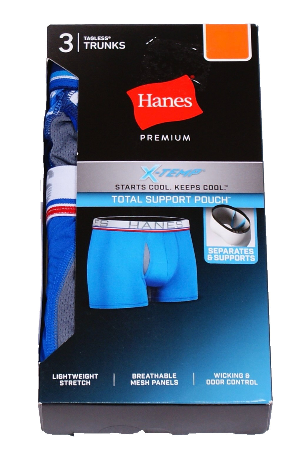 Hanes Men’s S 28-30 X-Temp Tagless Trunk Underwear 3 in Package
