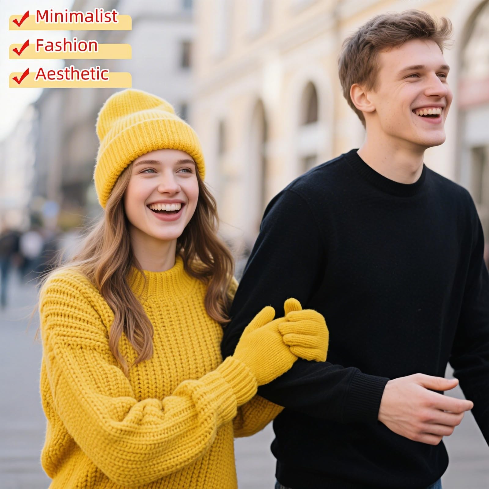 Minimalist Winter Knit Gloves for Men & ,Thermal Knit Gloves Windproof Warm T…