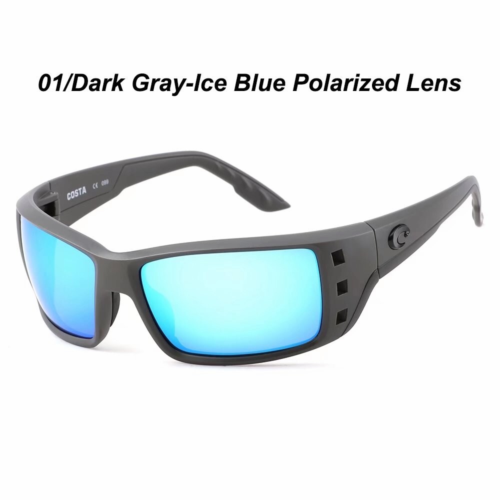 Costa Del Mar Men’s Permit 580p black Grey/Blue Rectangular Sunglasses