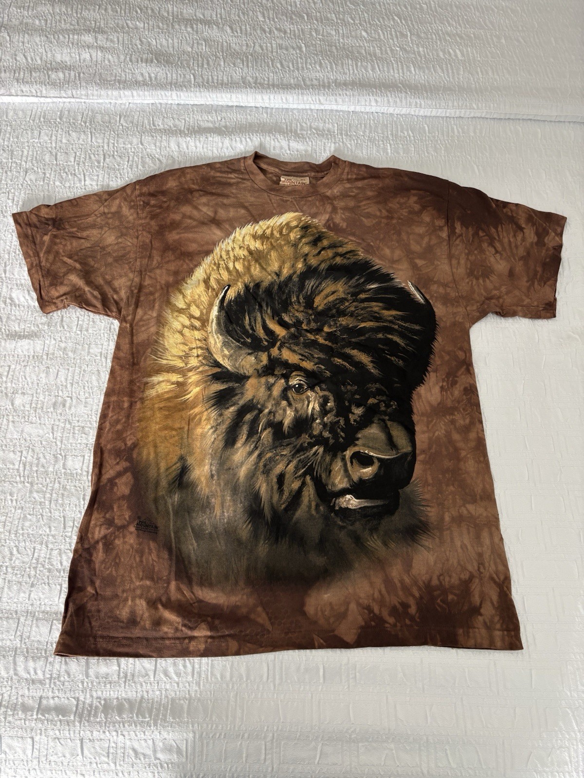 The Mountain Buffalo Bison Tie Dye Men XL Brown Wildlife Nature Graphic USA