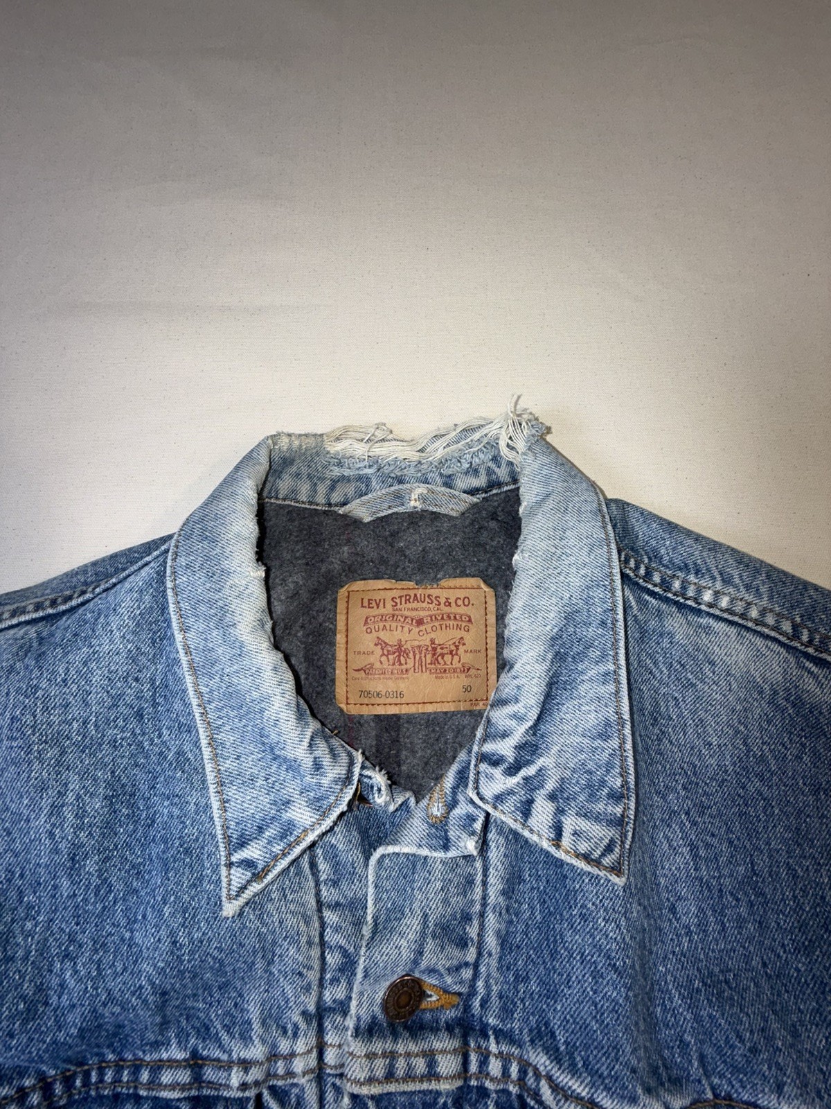 VTG 1980 Levis Type3 Trucker Jacket Mens sz 50 USA Made 70506 0316 blanket lined