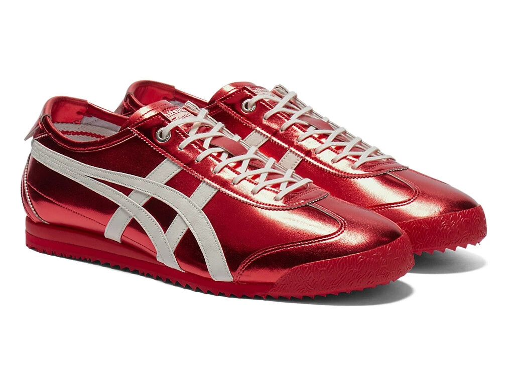 Onitsuka Tiger Mexico 66 Red Metallic Leather Sneakers Shoes Unisex w/ Box