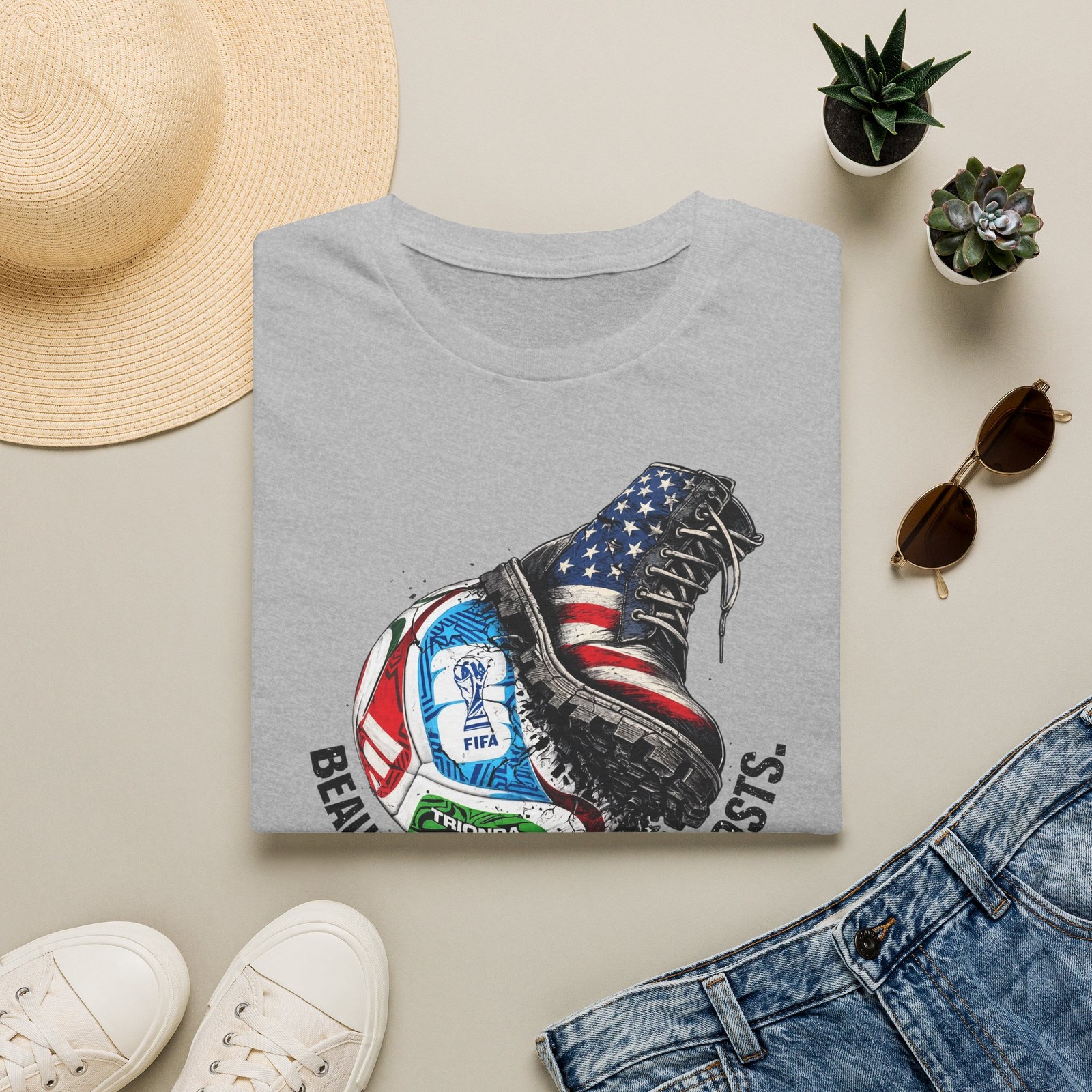 FIFA World Cup 2026 Football & Usa Boot T-Shirt | Unisex Tee