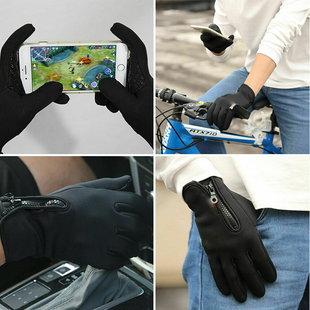 2 Pairs Windproof Waterproof Winter Gloves Touch Screen Warm Mittens Men Women