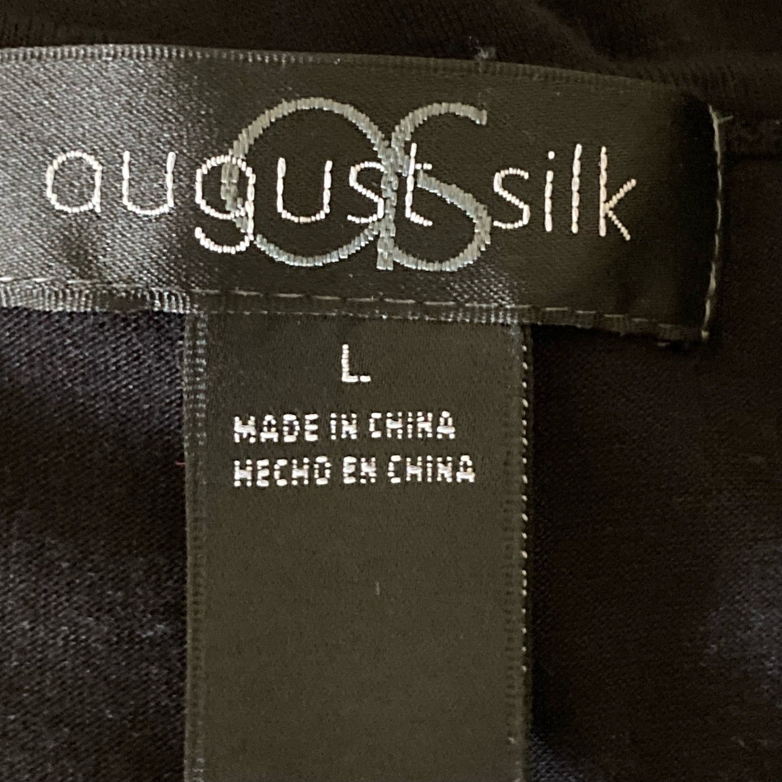 August Silk Sleeveless Black Top Chiffon Size LG Whimsigoth Fairy Grunge Witchy