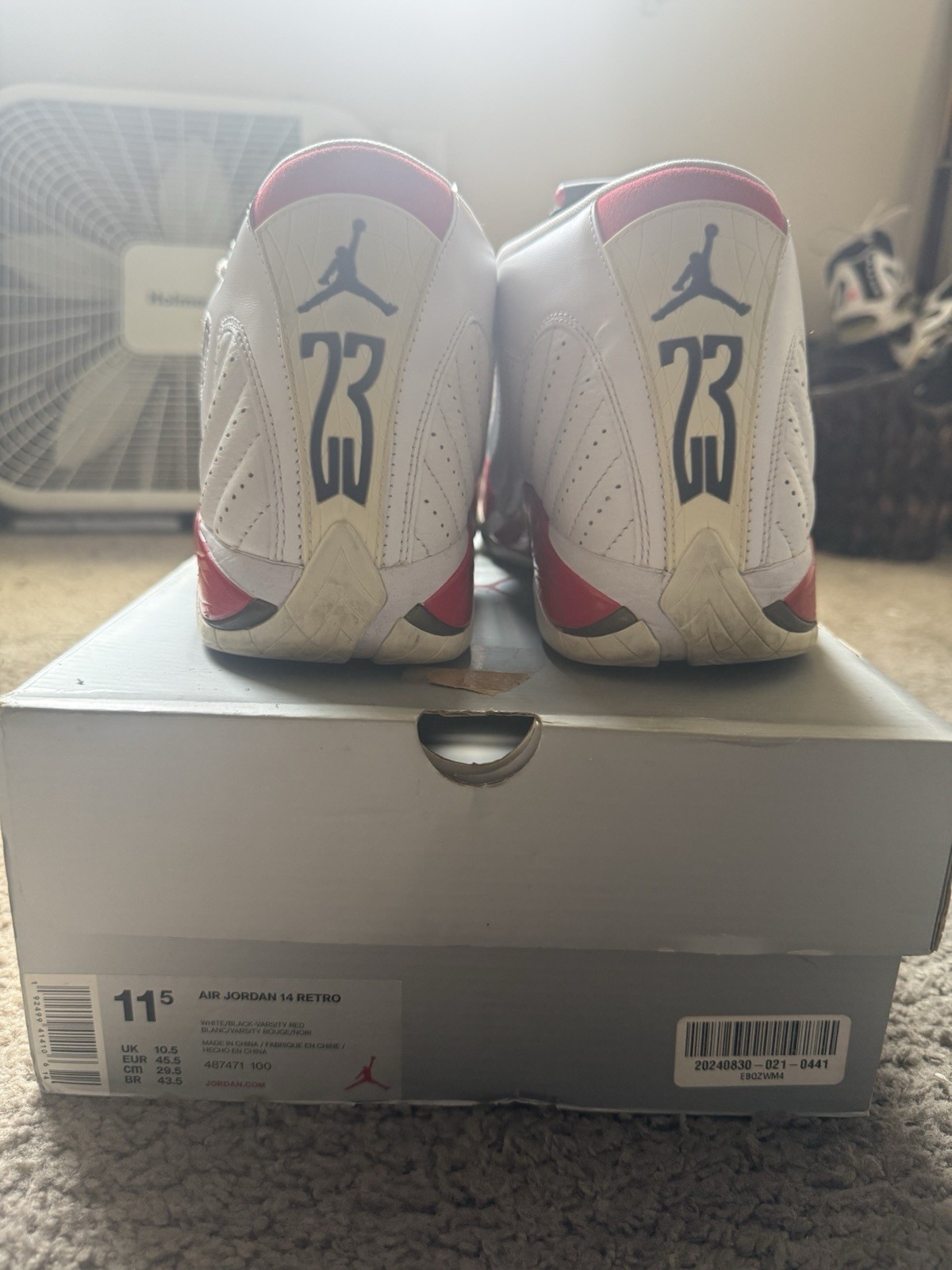 Jordan Air Jordan 14 Retro Candy Cane 2019 White/Red/Black 487471-100