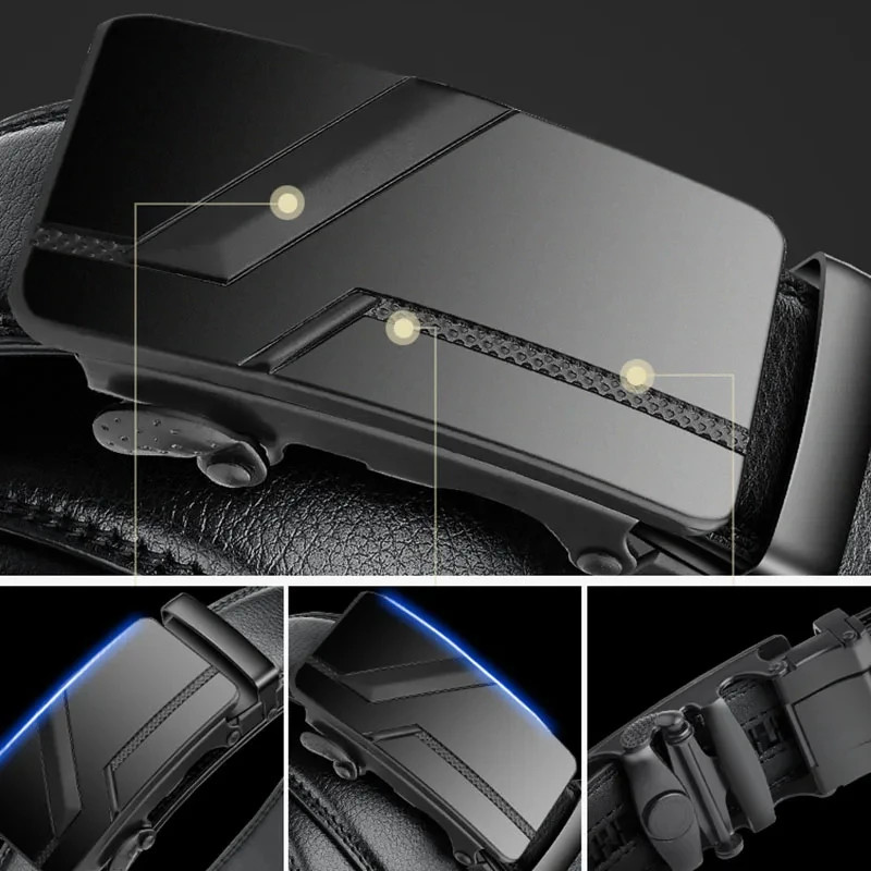 Men’s Luxury Automatic Buckle Belt – Available in 110cm, 120cm, 130cm Black