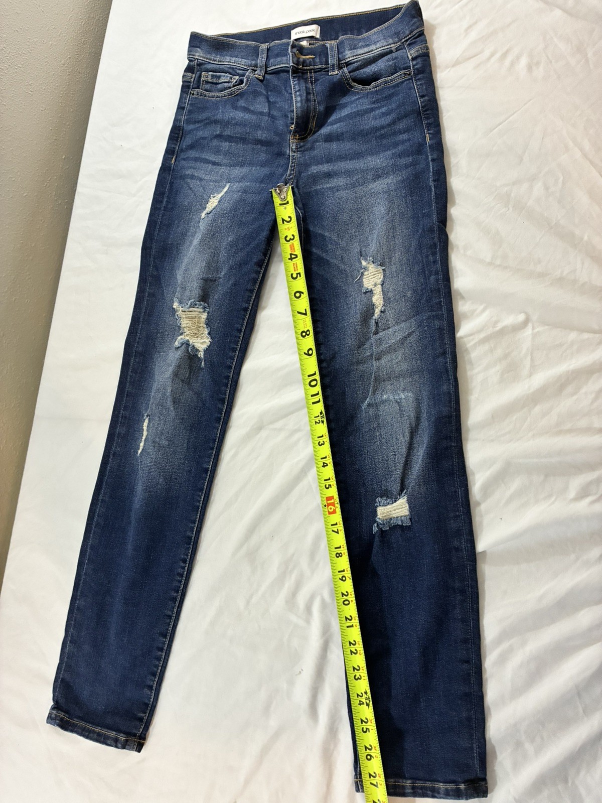 Sneak Peek Womens Size 1/25W Skinny High Rise Distressed Stretch Denim Jeans