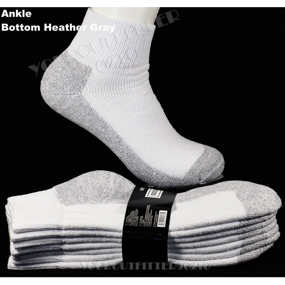 9-11 Women 10-13 10-15 Men Heavy Cotton Socks Lot Sports Crew Anklet Low Cut