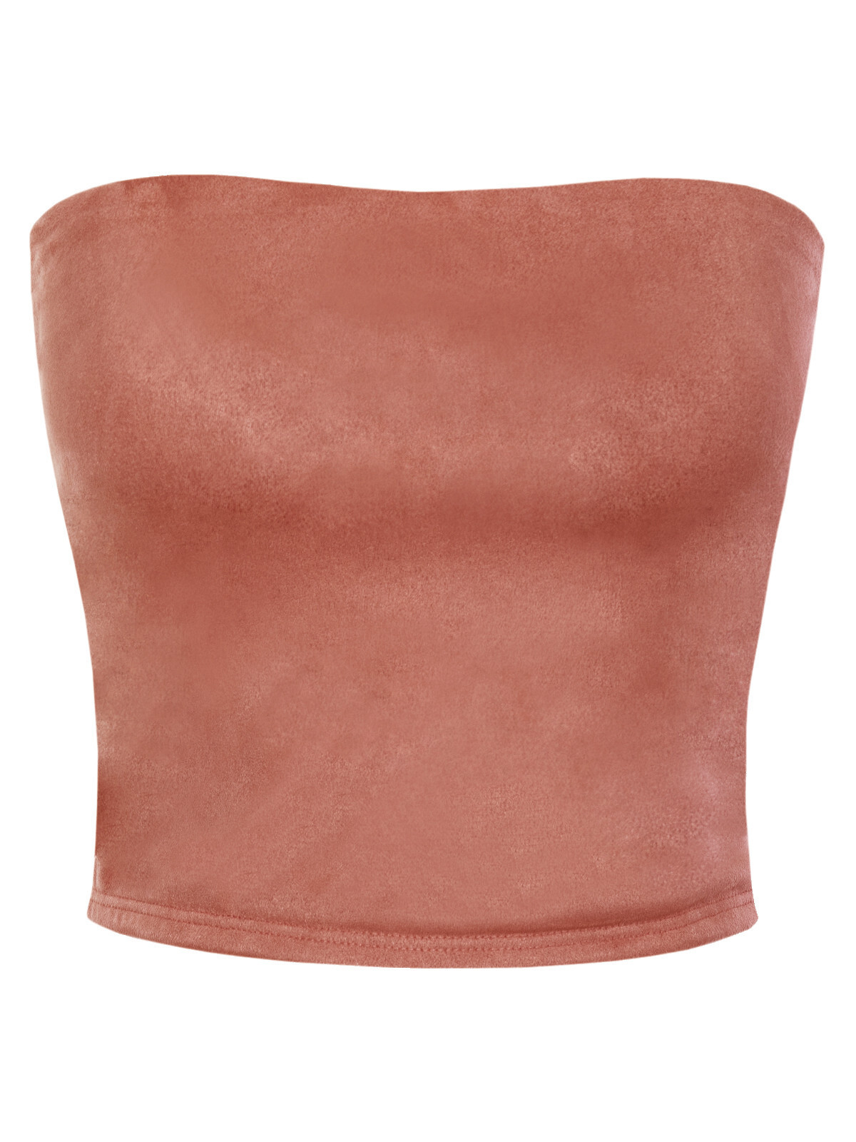MixMatchy Causal Strapless Double layered Basic Faux Suede Sexy Tube Top