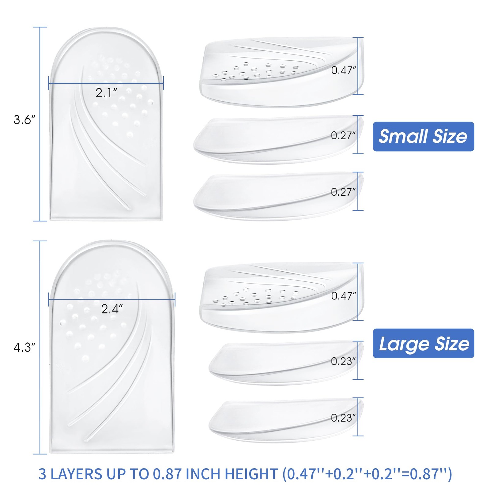 Adjustable Heel Wedge Inserts 3 Layers for Supination & Pronation Correction,…